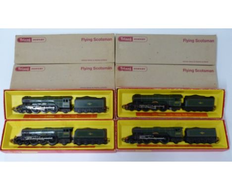 Four Tri-ang Hornby 00 gauge model railway LNER Flying Scotsman locomotives, R.850, all in original boxes with outer sleeves.