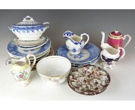 A collection of ceramics including Spode, Wedgwood, Royal Worcester, blue and white cabinet plates, tureens and teaware