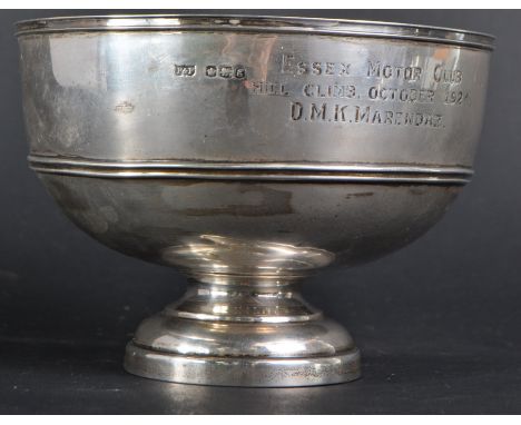 DMK Marendaz Collection - a hallmarked silver trophy for Essex Motor Club - Hill Climb - October 1924 - DMK Marendaz. Hallmar