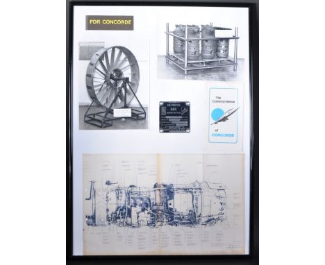 Concorde - an original Rolls Royce Olympus 593 Snecma engine plate / plaque. Impressed numbers; Mark 593-602B, Serial Number 