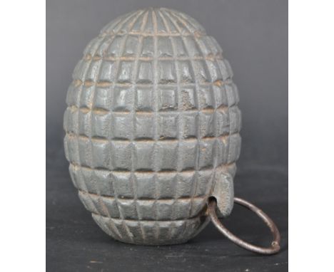 An original inert WWI First World War Ottoman Empire / Turkish Army inert type 2 Infantry grenade. Ovoid shape with typical r
