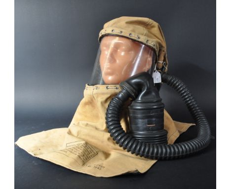 An original 1943 WWII Second World War British hospital patient respirator / gas mask. The respirator having a full face viso