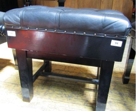 Piano StoolA concert adjustable stool in a bright ebonised finish with button leather top.