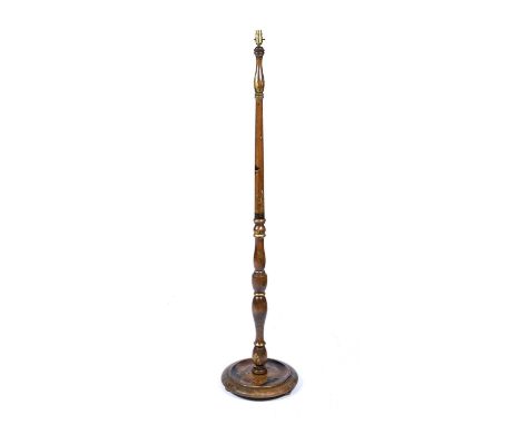Chinoiserie standard lamp 20th Century, in Chinese taste, with painted decoration, 152cm highPlug has been cut, so would requ