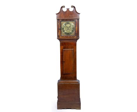 John Chance of Chepstow, mahogany cased longcase clockthe 11 inch square brass dial having Roman numeral chapter ring, Arabic