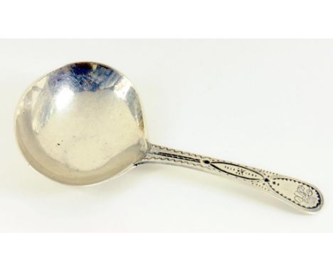 A GEORGE III SILVER CADDY SPOON, LONDON 1803, 7DWTS