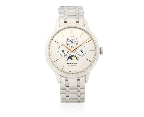 Montblanc. A stainless steel automatic perpetual calendar bracelet watch with moon phaseModel: Heritage Spirit Perpetual Cale