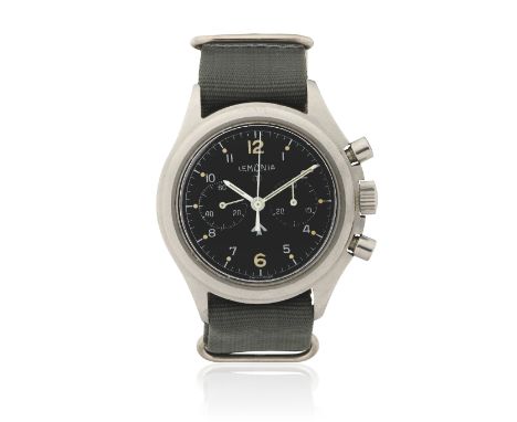 Lemania. A military issue stainless steel manual wind chronograph wristwatchDate: Circa 1975Movement: 17-jewel Cal.1872 manua