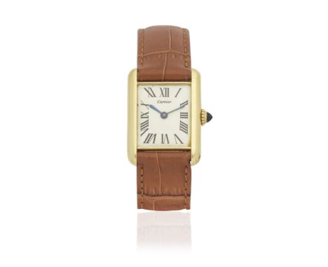 Cartier. An 18K gold manual wind wristwatch from the London WorkshopsModel: TankDate: London Hallmark for 1973Movement: 17-je