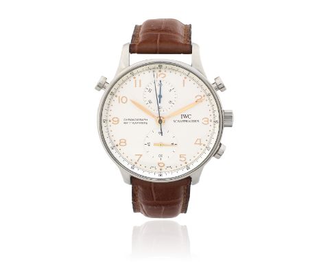 IWC. A stainless steel manual wind split second chronograph wristwatchModel: Portugieser RattrapanteReference: IW371202Date: 