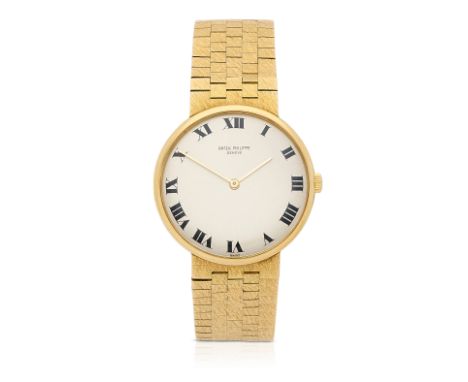 Patek Philippe. An 18K gold manual wind bracelet watchModel: Calatrava Reference: 2592Date: Circa 1965Movement: 18-jewel Cal.