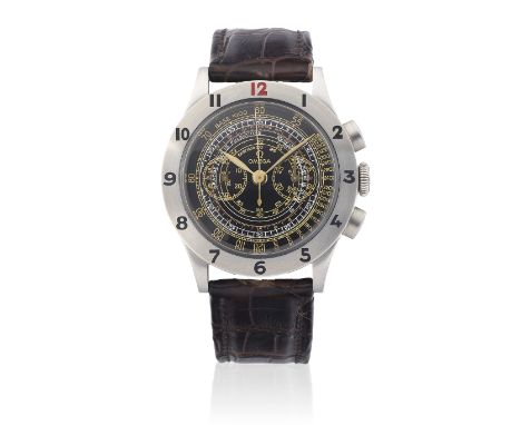 Omega. A limited edition stainless steel manual wind chronograph wristwatchModel: Museum Collection Officer's Watch 1945, No.