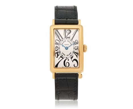 Franck Muller. An 18K gold quartz wristwatchModel: Long IslandReference: 900 QZDate: Circa 2000Movement: 7-jewel ETA Cal.032,