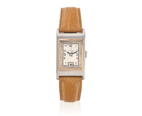 Omega. A stainless steel and rose gold manual wind wristwatchDate: Circa 1935Movement: 15-jewel Cal.T17 manual wind, No.86744
