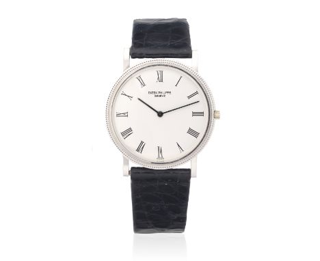 Patek Philippe. An 18K white gold manual wind wristwatchModel: CalatravaReference: 3520Date: Purchased 22nd June 1977Movement