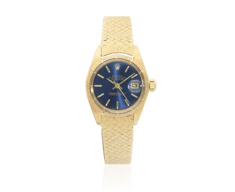Rolex. A lady's 18K gold automatic calendar bracelet watchModel: DatejustReference: 6900Date: Circa 1979Movement: 28-jewel Ca