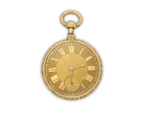 Hamlet, Princes Street, London. An 18K gold key wind open face quarter repeating pocket watch with duplex escapement belongin