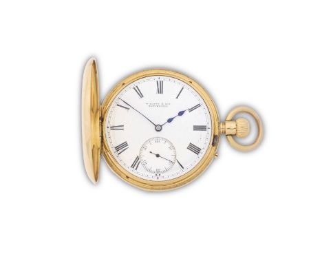 W. Batty &amp; Son, Manchester. An 18K gold keyless wind half hunter pocket watchDate: London Hallmark for 1873Movement: Gilt