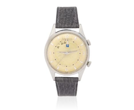 Jaeger-LeCoultre. A stainless steel manual wind 'parking' alarm wristwatchModel: Memovox ParkingReference: E.856Date: Produce