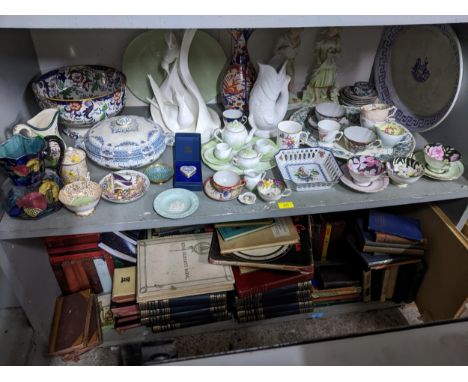 A mixed lot of ceramics to include a Royal Doulton white glazed sculpture, a Hancock & Sons Rubin ware jug, Royal Crown Derby