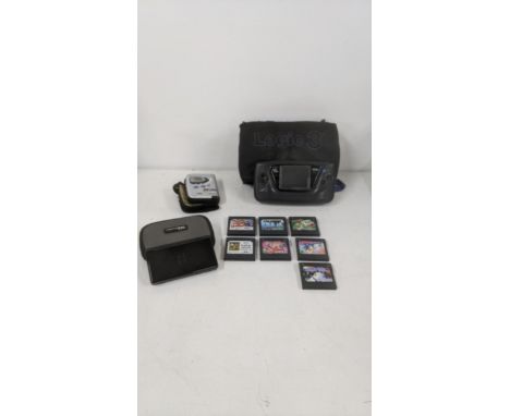 A Sega game gear games console with 7 games and carry case together with a Nintendo DS and a Sony Walkman WM-FX290 LocationIf