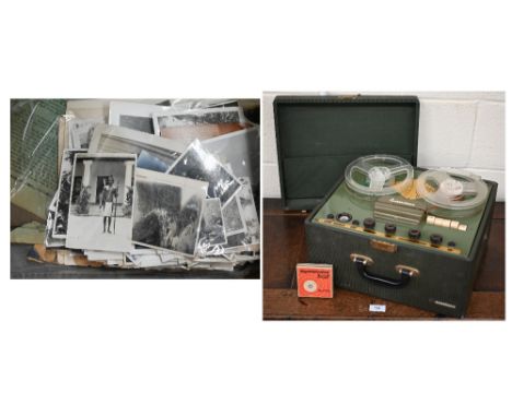 A quantity of vintage family photographs to/w&nbsp;a 1950s/60s E.A.P. Ltd. 'Elizabethan' reel to reel tape recorder/player