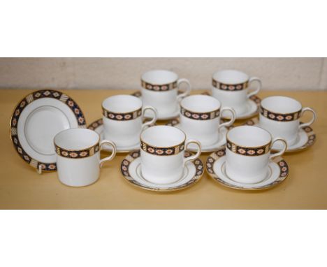 A Royal Crown Derby set of eight 'Kedleston' coffee cans and saucers, 1986 