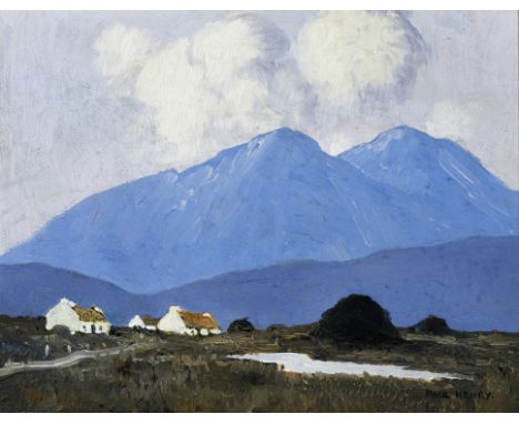 Paul Henry RHA RUA (1876-1958) Mountain Landscape with Cottages c.1926-30 Oil on board, 28 x 35.5cm (11 x 14'')SignedProvenan