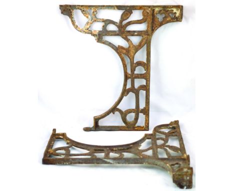 PAIR OF CISTERN/ SHELF? BRACKETS. 16.25 by 15.5ins, cast iron brackets. (2) NR