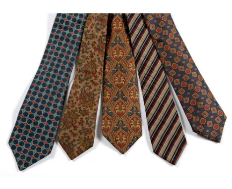 A GROUP OF THREE CHRISTIAN DIOR GENTLEMAN'S TIES  And two Yves Saint Laurent ties  *NOTE: This lot is located at our Cape Tow