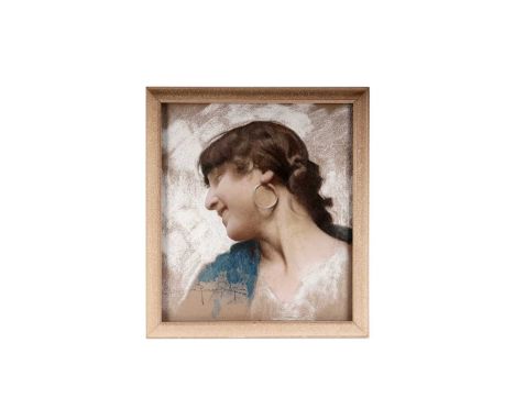 19th Century Italian SchoolPortrait of a Young Lady,indistinctly signed,pastel on paper,43.5 x 38.5cms, in frame.