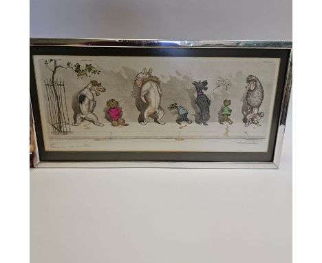 A Boris O'Klein signed hand coloured etchings "Comme nos Maitre"Boris O'Klein was a French cartoonist and artist known for hi