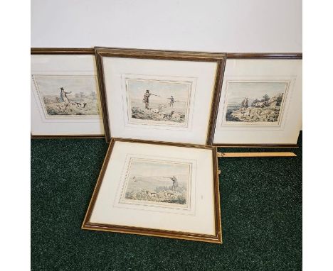 A Set of four coloured prints by Henry Thomas Alken (1785 - 1851). All relate to shooting and were published in June and Augu