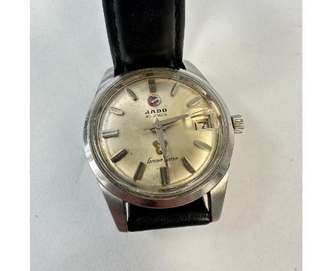 A Rado Green Horse gentlemen's wristwatch. With stainless steel water sealed case, measuring 35mm. With silvered dial and bat