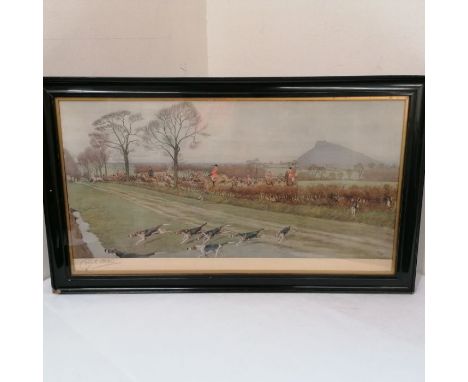 After Cecil Aldin"The Cheshire Hounds: Away for Tattenhall",Print signed in pencil 'Cecil Aldin', Approximately 45cm x 77cm (