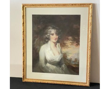 A pastel copy of a portrait of Mrs HW Lauzan. Age 19 at the time of the original portrait in oil, carried out by Sir Henry Ra