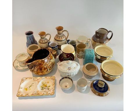 A selection of ceramics to include Royal Doulton Stoneware etc.. American Indian pitcher has a crack, other items in good con