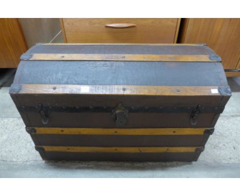A steamer trunk