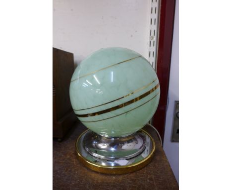 An Art Deco globe lamp