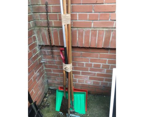 Bundle of various gardening tools
