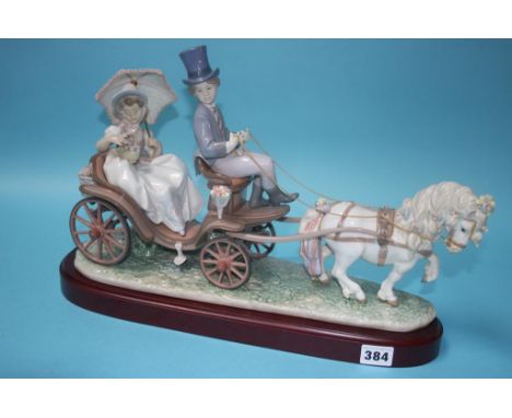 A large Lladro group 'Through the Park', with box