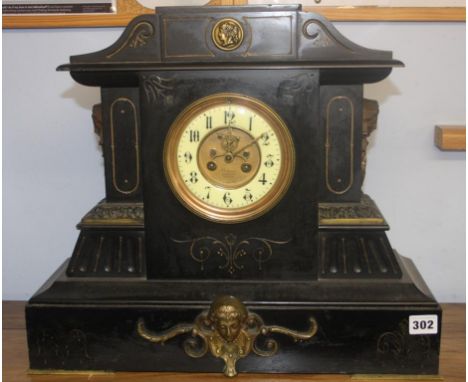 A slate mantle clock