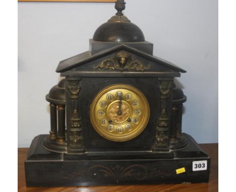 A slate mantle clock