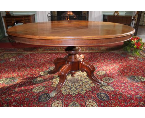 A Victorian mahogany pedestal dining table, of oval form