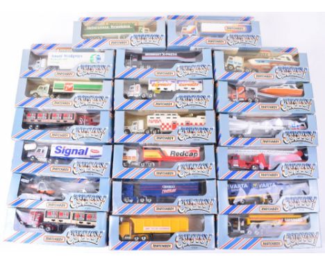 Twenty  Boxed 1980’s Matchbox Convoy Models, including: CY2 NASA Rocket Transporter,  CY3 Redcap Transport,CY4 Kenworth boat 