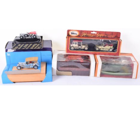 Five Boxed  Matchbox Models Of Yesteryear Lesney Giftware/Souvenirs, including:  Bentley Y-5, sycamore wooden box with 1909 T