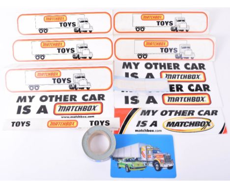 Matchbox Shop Display Signs, 5 x Perspex shelf signs, two shop display stickers, plus 4 x My Other Car is a Matchbox sticker 