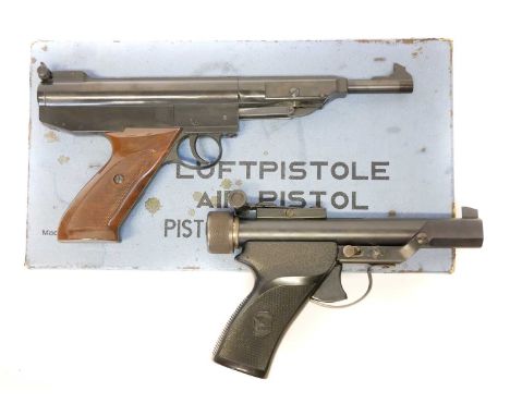 EM-GE Model LP3a .177 air pistol and and Hy-Score air pistol. EM-GE Model LP3a .177 air pistol, with box instruction sheet, a