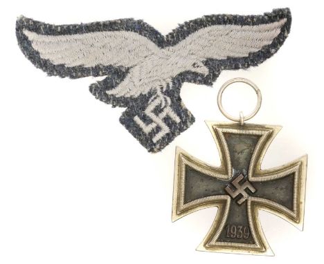 German WWII Third Reich Iron Cross, German WWII Third Reich Iron Cross, with a swastika and 1813 - 1939 dates, the suspension