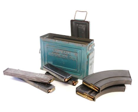 Six magazines with inert rounds Six magazines with inert rounds, to include to Bren gun magazines with six .303 rounds, two S